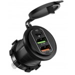 شارژر فست سه پورت دو USB یک Type-C