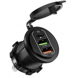 شارژر فست سه پورت دو USB یک Type-C